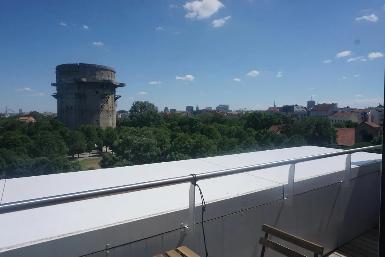 Apartment Augartenblick Penthaus 14 - Blick zum Riesenrad Wien Österreich